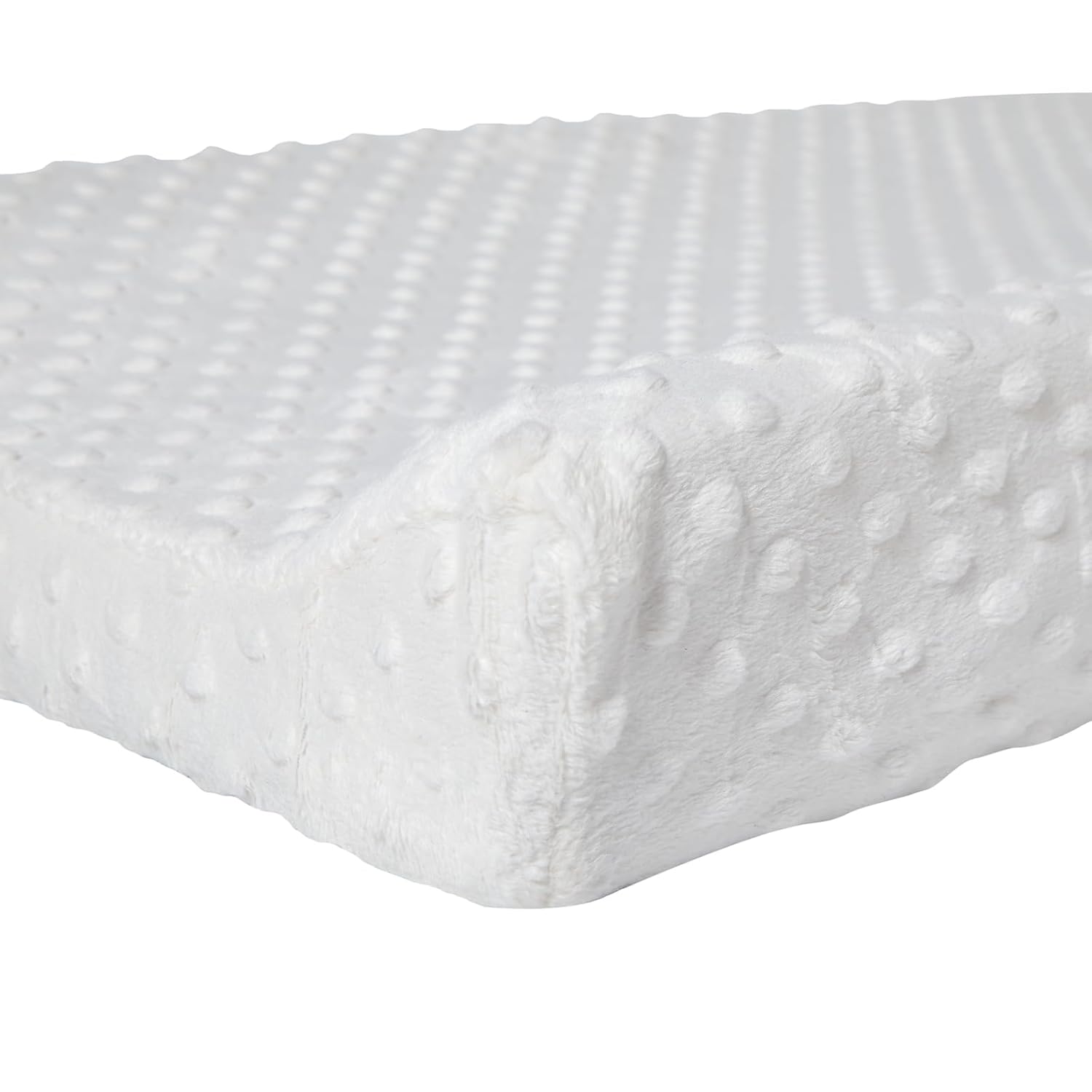 Baby Changing Pad Cover, Super Soft Plush Dot Diaper Changing Table Covers for Baby Girls and Boys, Ultra Comfortable, Diaper Changing Cloths for Babies, Fit 32"/34'' x 16" Pad (White)