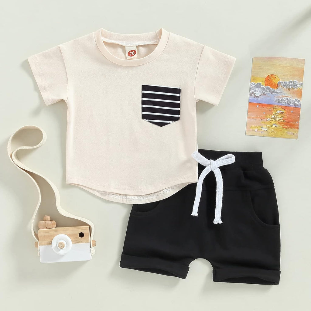 Mubineo Infant Toddler Baby Boy Summer T Shirt Shorts Outfits Short Sleeve Tee Tops Clothes Set