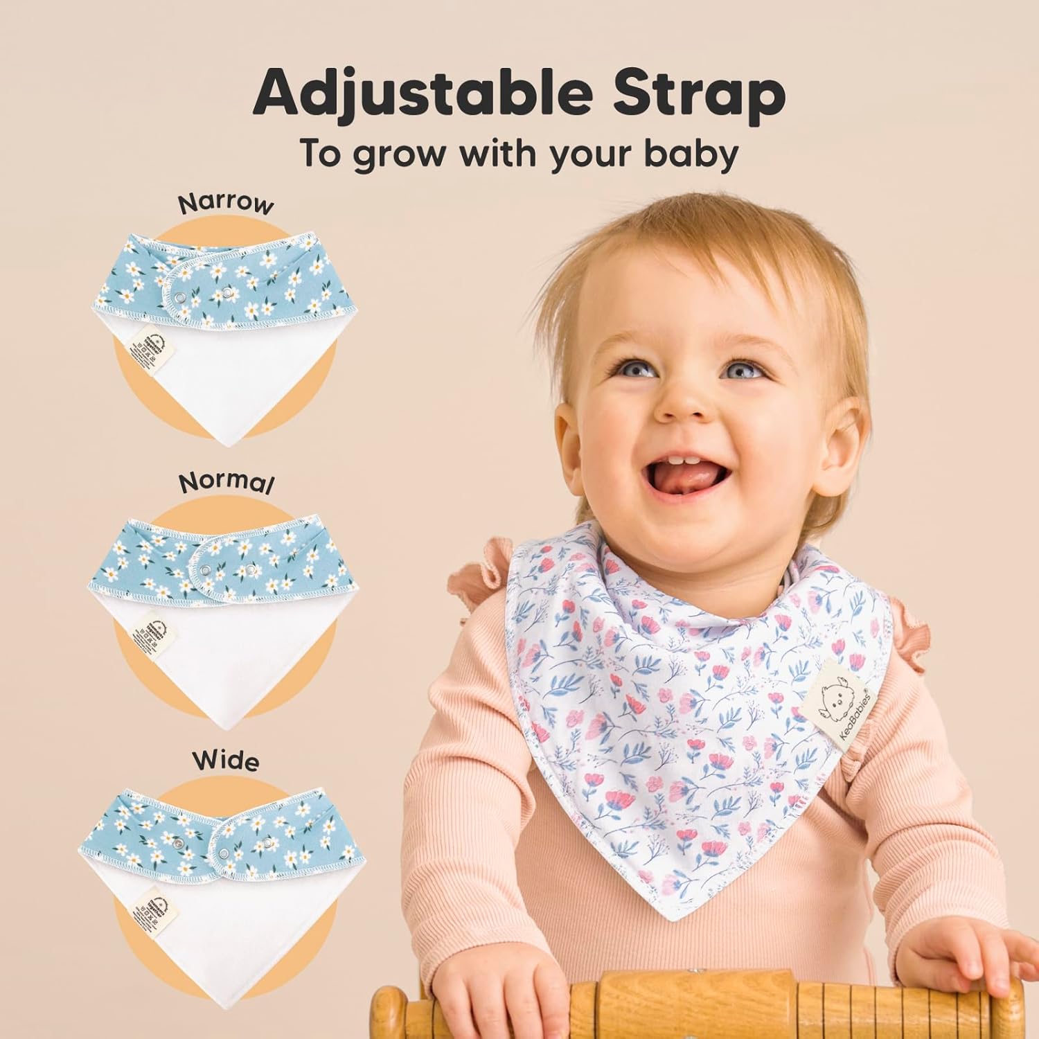 8-Pack Organic Baby Bandana Bibs for Girls - Super Absorbent Triangle Baby Bibs for Drooling and Teething Infant, 100% Cotton Extra Soft for Newborn, Infant 0-36 Months (Flourish)
