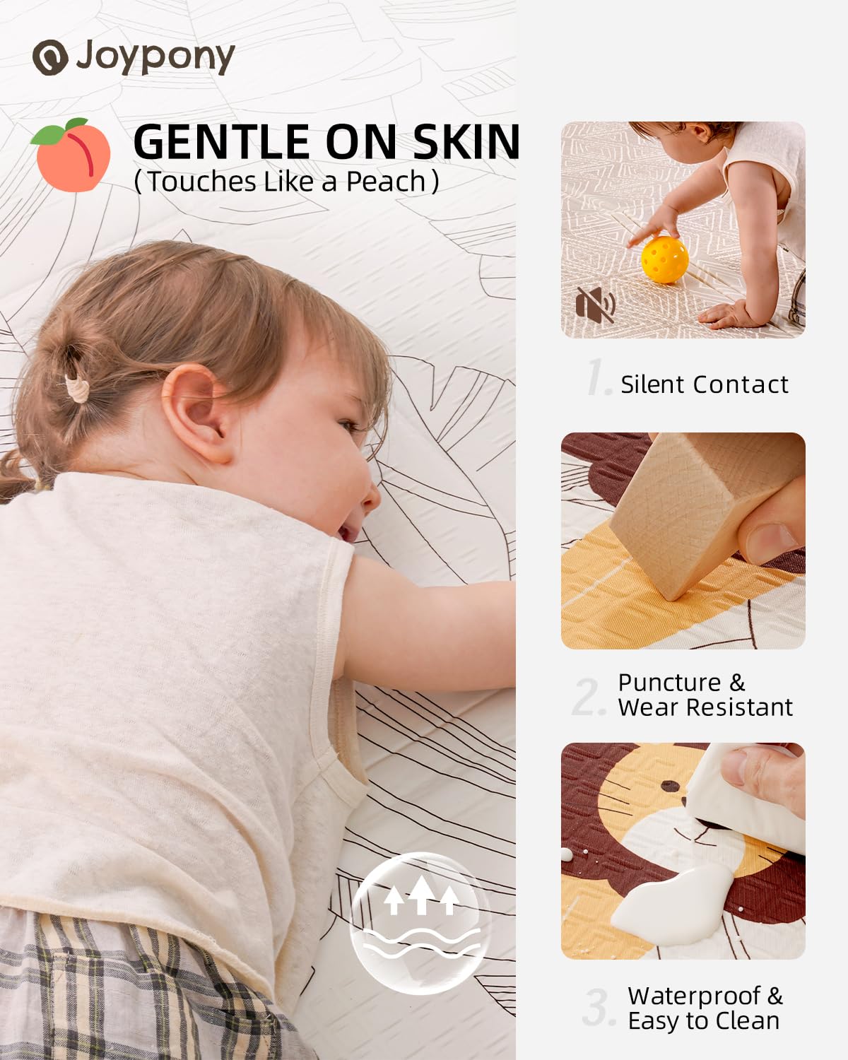 Baby Play Mat 59x71 Inch, 2 in 1 Fabric & XPE Dual-Sided Design Foldable Play Mats for Babies and Toddlers, Waterproof & Anti-Slip Baby Mat for Floor, Portable Baby Foam Crawling Mat with Travel Bag