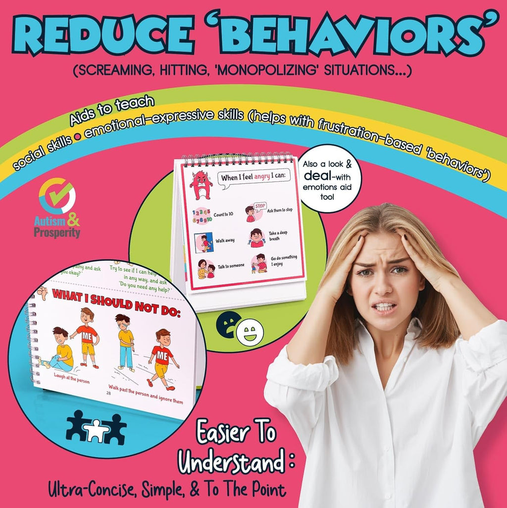 Kids Emotions & Social Life Skills Autistic Children Set ASD Child Boys Girl Teen Learning Materials Toys Game Sensory Special Needs No 1-3 Toddlers Age Gifts 3 4 5-7 8-12 Products