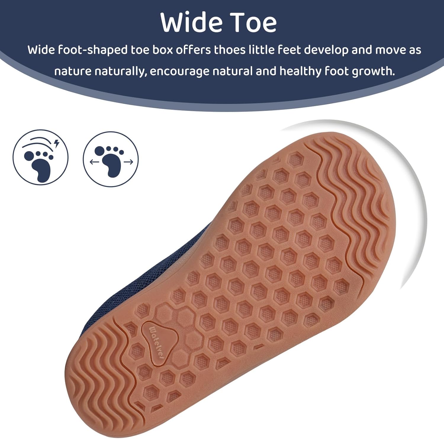 WateLves Toddler Little Kids Wide Barefoot Shoes The First Walking Shoes Girls Boys Breathable Zero Drop Minimalist Sneakers with Wide Toe Box Natural to Grow