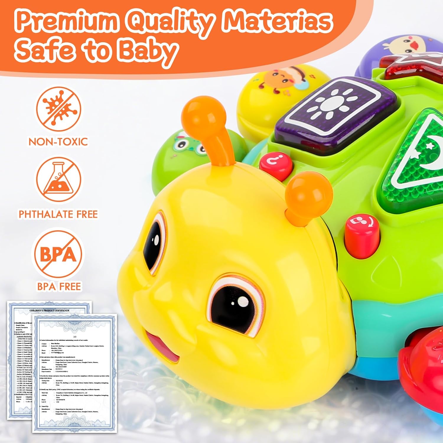 Musical Baby Toys, Infant Light up Music Toys Tummy Time Development, Crawling Toy for 6 7 8 9 10 11 12+ Month Old, Christmas Birthday Gifts for Babies