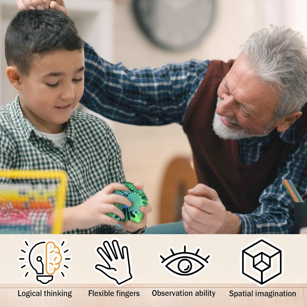 Interactive 3D Printed Gear Ball - Fun Fidget Toy for Kids and Adults - Perfect for Indoor and Outdoor Play - Durable Design for Endless Entertainment