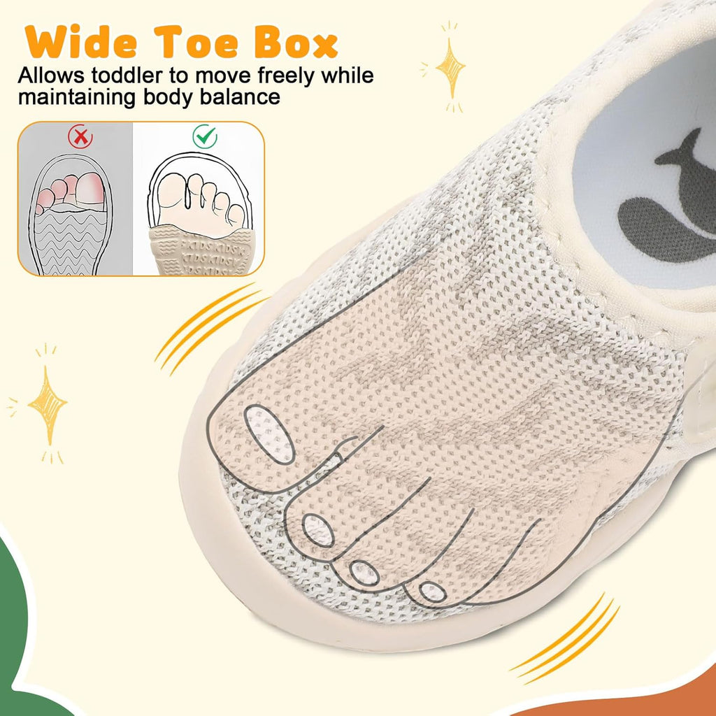 FEETCITY Baby Shoes Boys Girls First Walking Shoes Infant Sneakers Lightweight Slip On Shoe