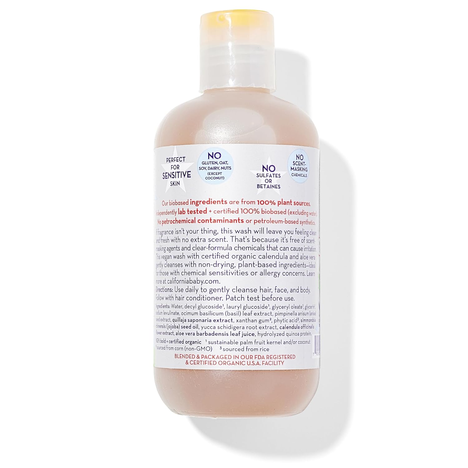 California Kids Super Sensitive Unscented Shampoo and Bodywash | 100% Plant-Based | Gentle Skincare | Fragrance Free | Hypoallergenic | 251 mL / 8.5 fl. oz.