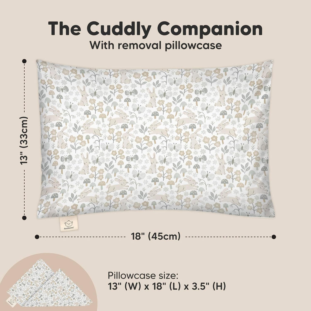 Toddler Pillow with Pillowcase - 13x18 My Little Cuddly Pillow, Viscose Derived From Bamboo Nursery Toddler Pillows for Sleeping,Kids Pillow, Small Travel Pillows, Mini Toddler Bed Pillow (Prairie)
