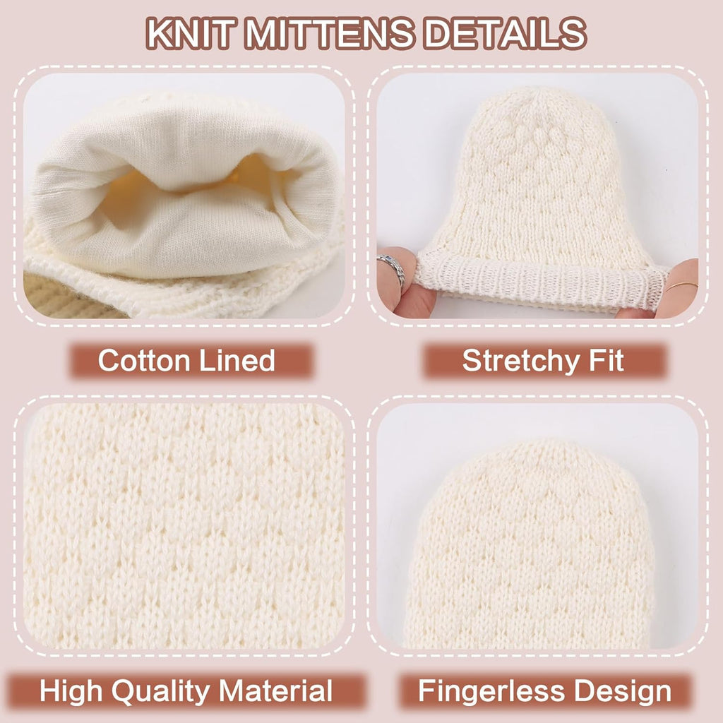 Baby Knit Mittens Toddler Boys Girls Gloves Winter Infant Newborn No Scratch Mitten 0-3 Years