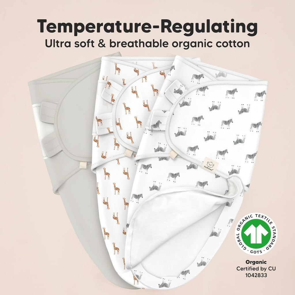 Baby Swaddle Sleep Sacks with Zipper - 3-Pack Swaddles for Newborns 0-3 Months, Infant, Baby Girls, Boys, Soft & Durable Newborn Sleep Sack, Easy Diaper Change Swaddling Blanket (The Wild)