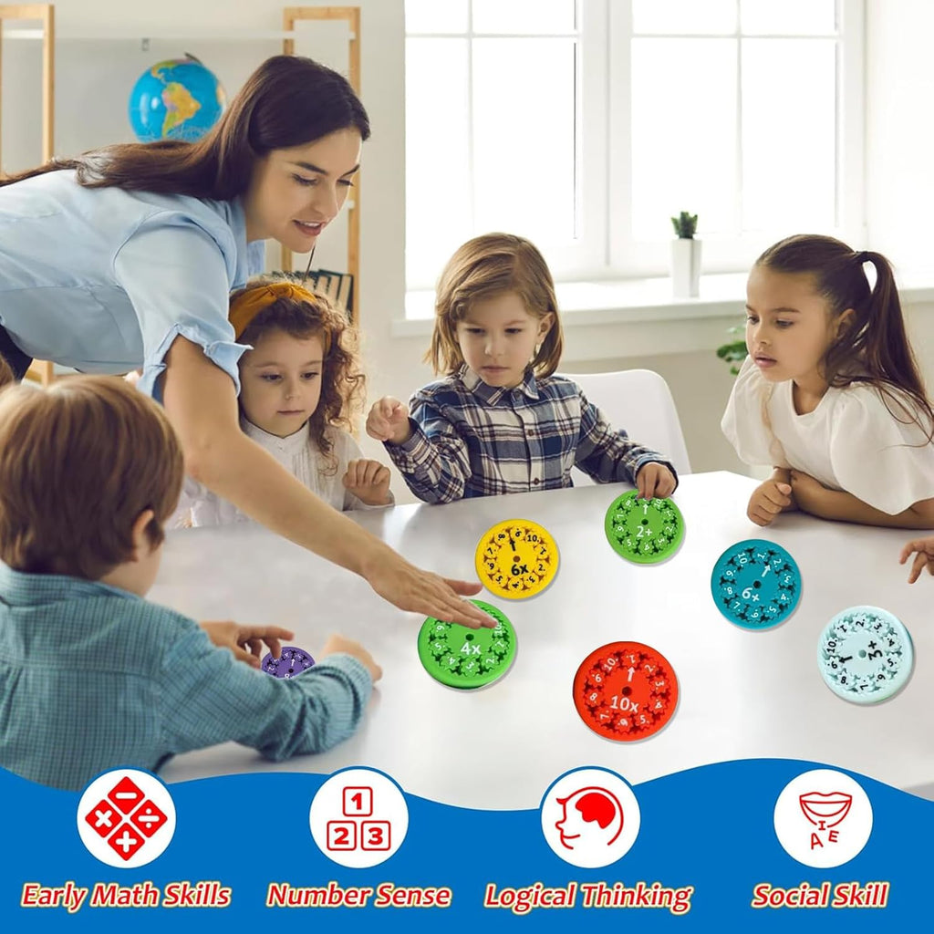 Math Fidget Spinners, Math Fidget Toy, Math Facts Fidget Spinners for Kids, Stimmers and Fidgeters Who are Learning Math (All 18pcs)