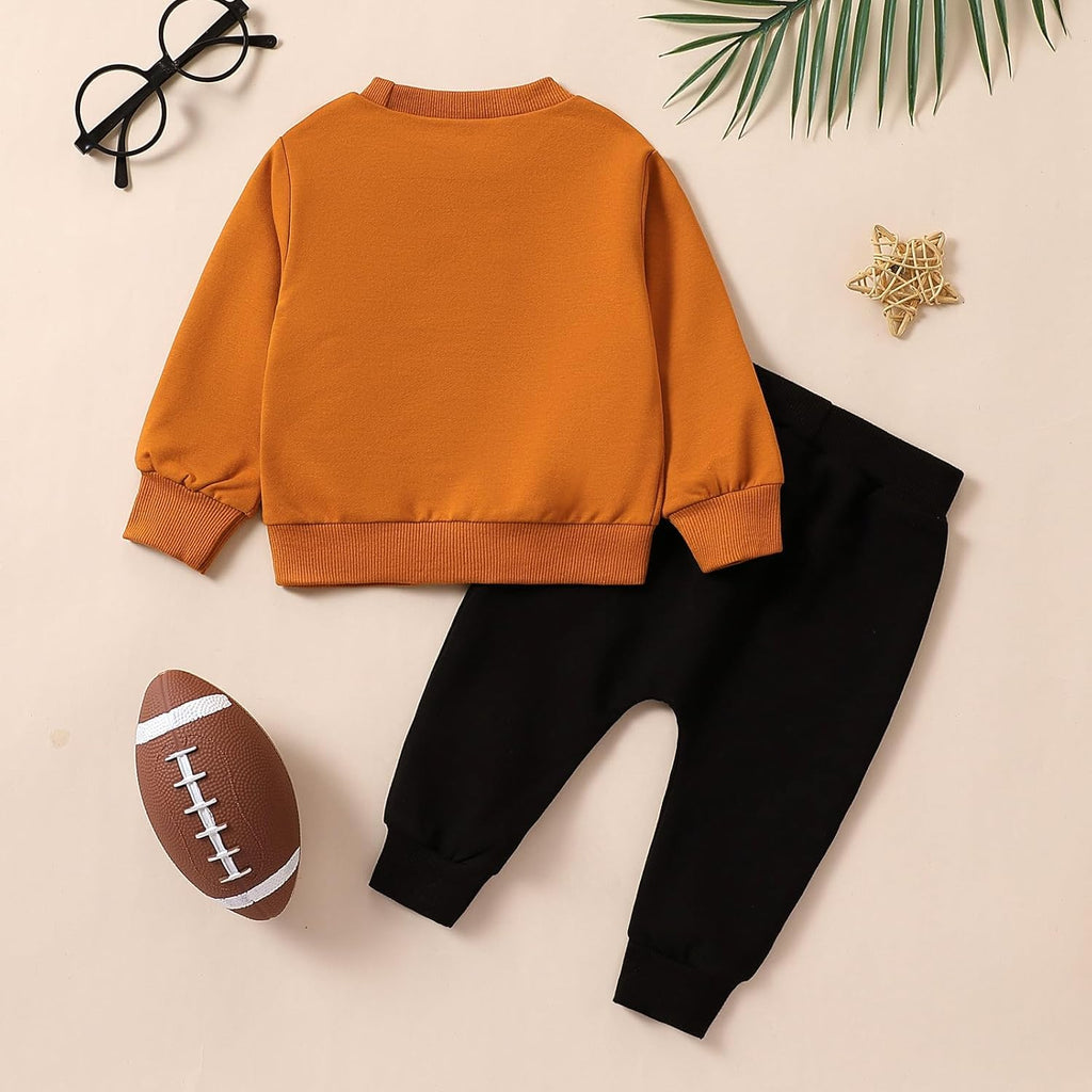 Baby Boy Clothes Fall 6 12 18 24 Months Football Long Sleeve Pullover Tops & Pant Sets Toddler Winter Outfits