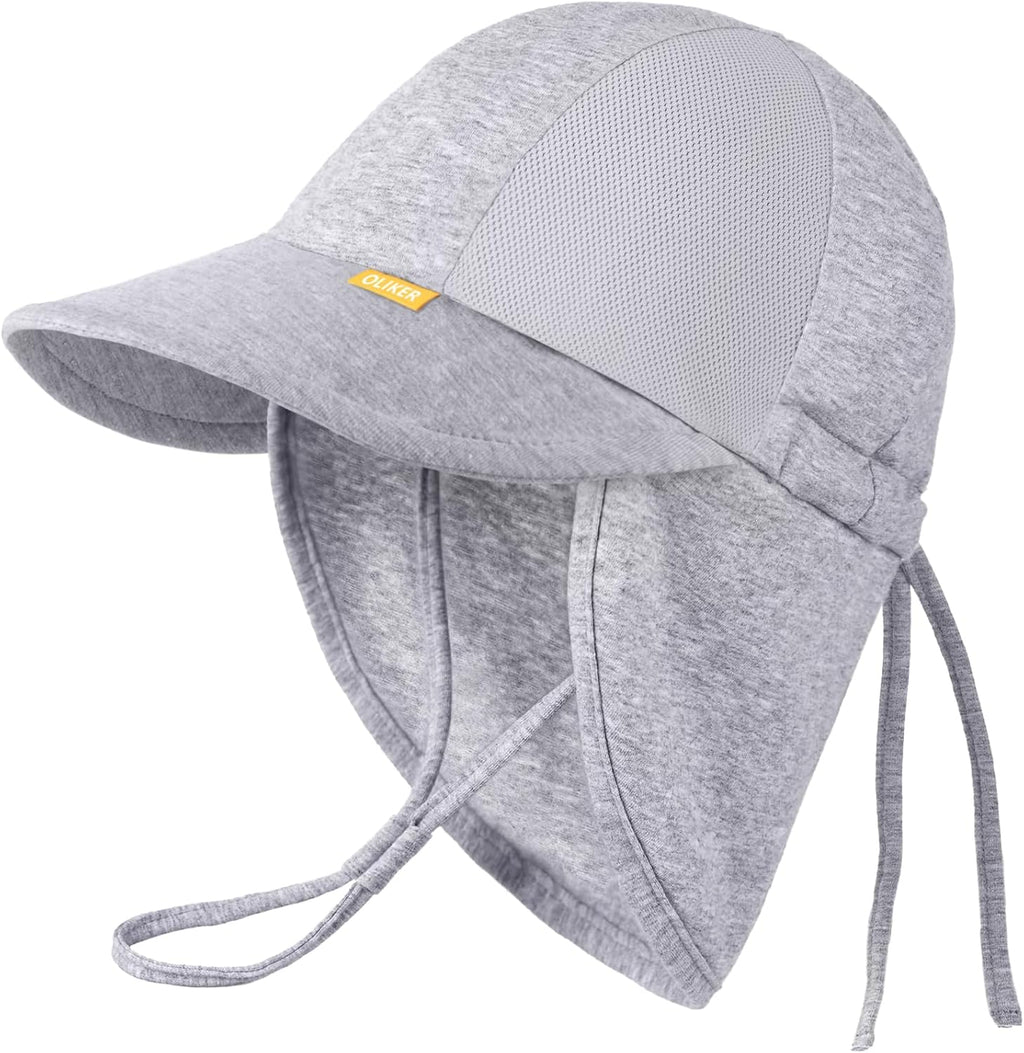 Baby Sun Hat with Breathable Mesh, UPF 50+ Cotton Adjusrtable Unisex Toddler Sun Hat for Summer Beach Swim