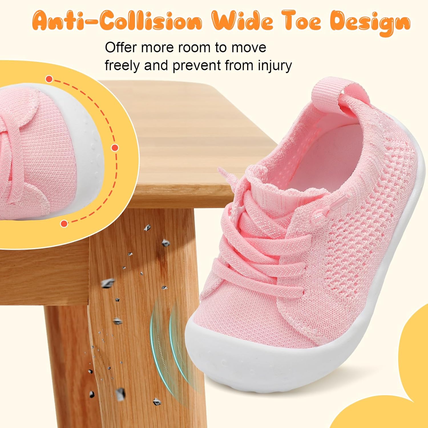 JIASUQI Baby Shoes for Toddler Boys Girls Sneakers Slip on Walking Shoes for Babies