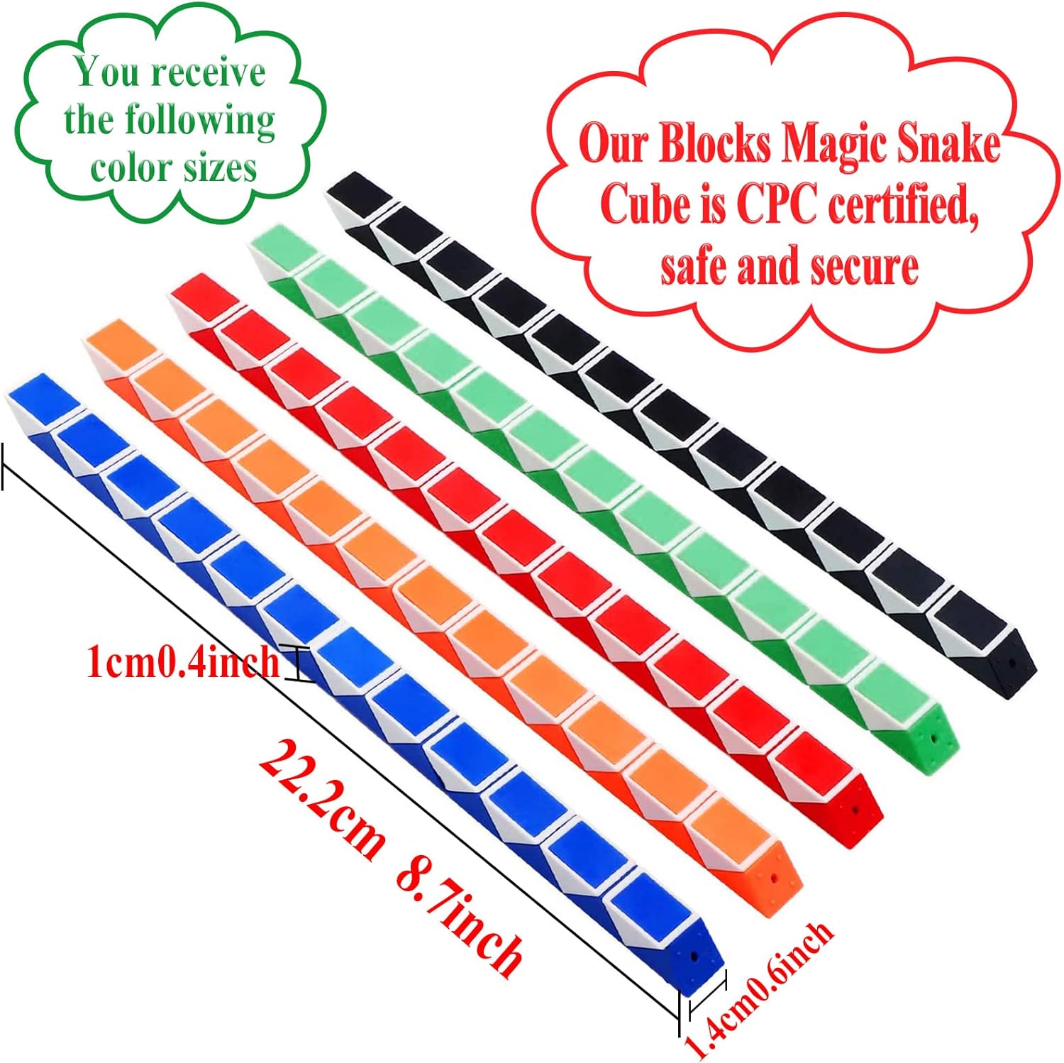 35 Pack 24 Blocks Fidget Snake Cube Mini Twist Puzzle Snake Cube Valentine's day Toys Mini Magic Snake Speed Cubes Filler for Toy for Kids Party Bags Suitable for Children's Classroom Rewards