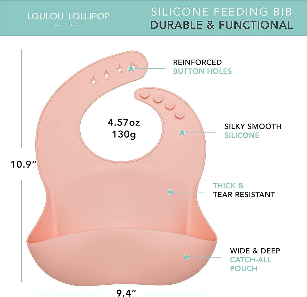 Loulou Lollipop Soft, Waterproof Silicone Feeding Bib