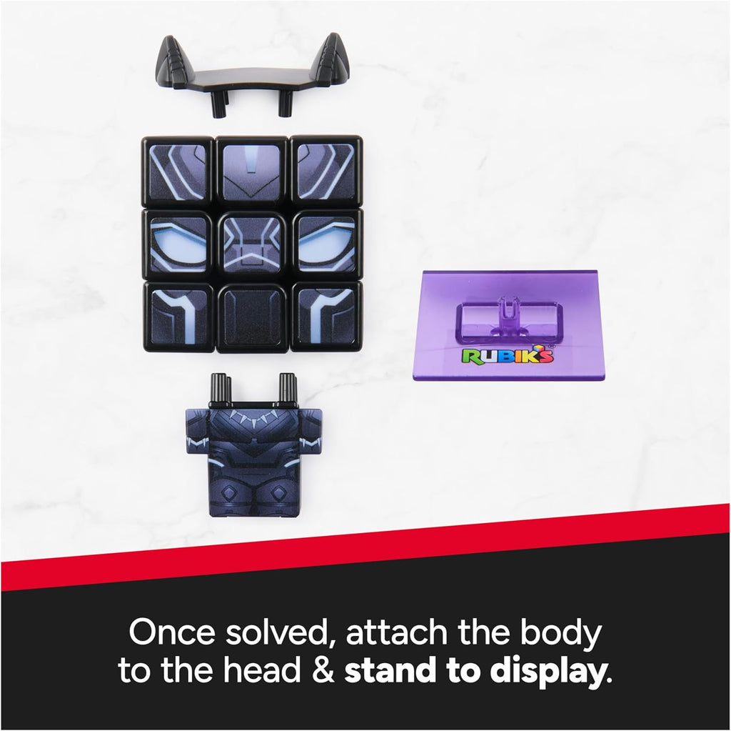 Rubik’s Cube Black Panther Cuber, Problem-Solving Challenging Brain Teaser Collectible Black Panther Fidget Toy, for Adults & Kids Ages 8+