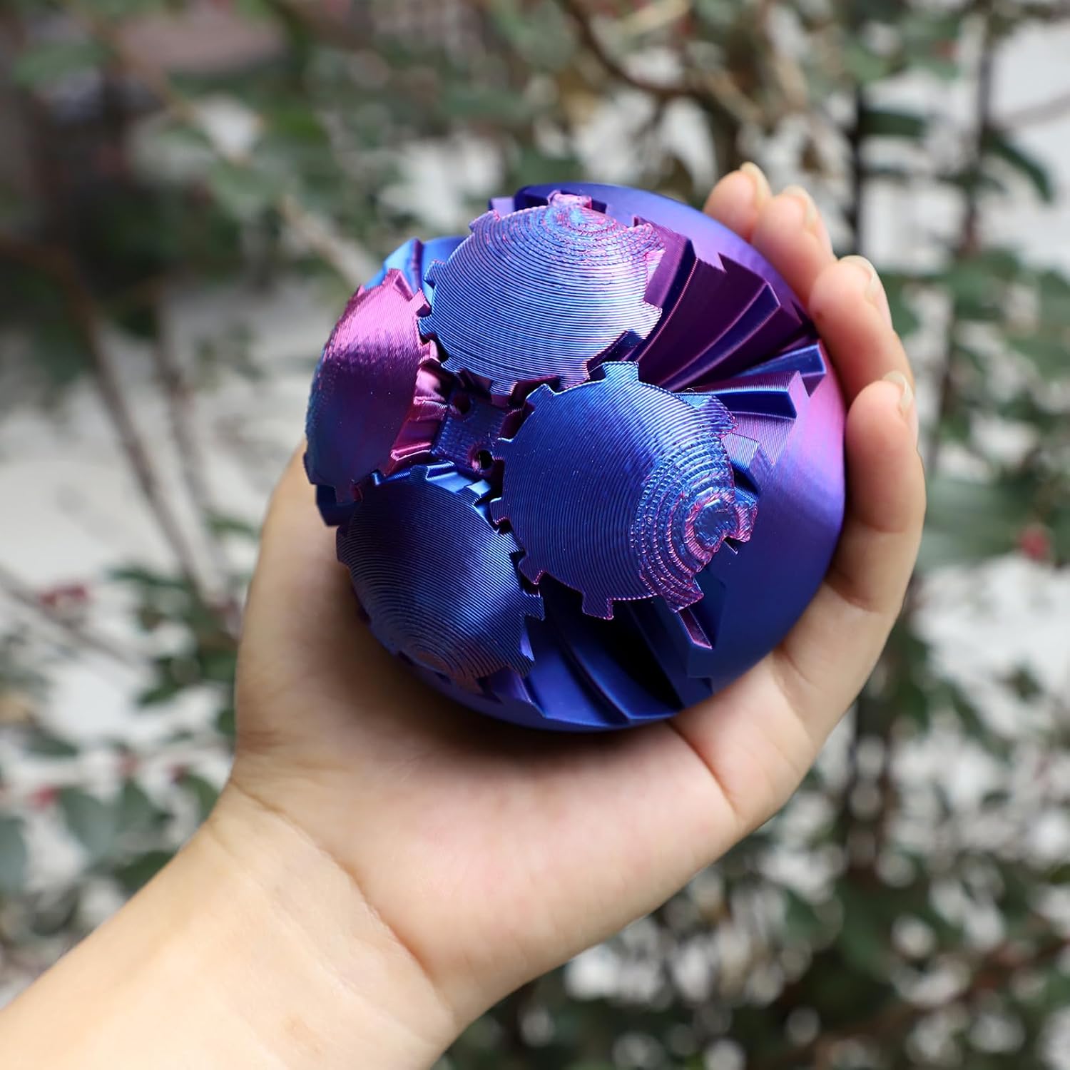 Gear Ball - 3D Printed Gear Ball Spin Ball or Cube Fidget Toy, Gear Sphere, Gear Ball Gearball Fidget Toy, Stress Ball, GearSphere Desk Toy, Fidget Ball, Gear Toy for Stress and Anxiety Relaxing