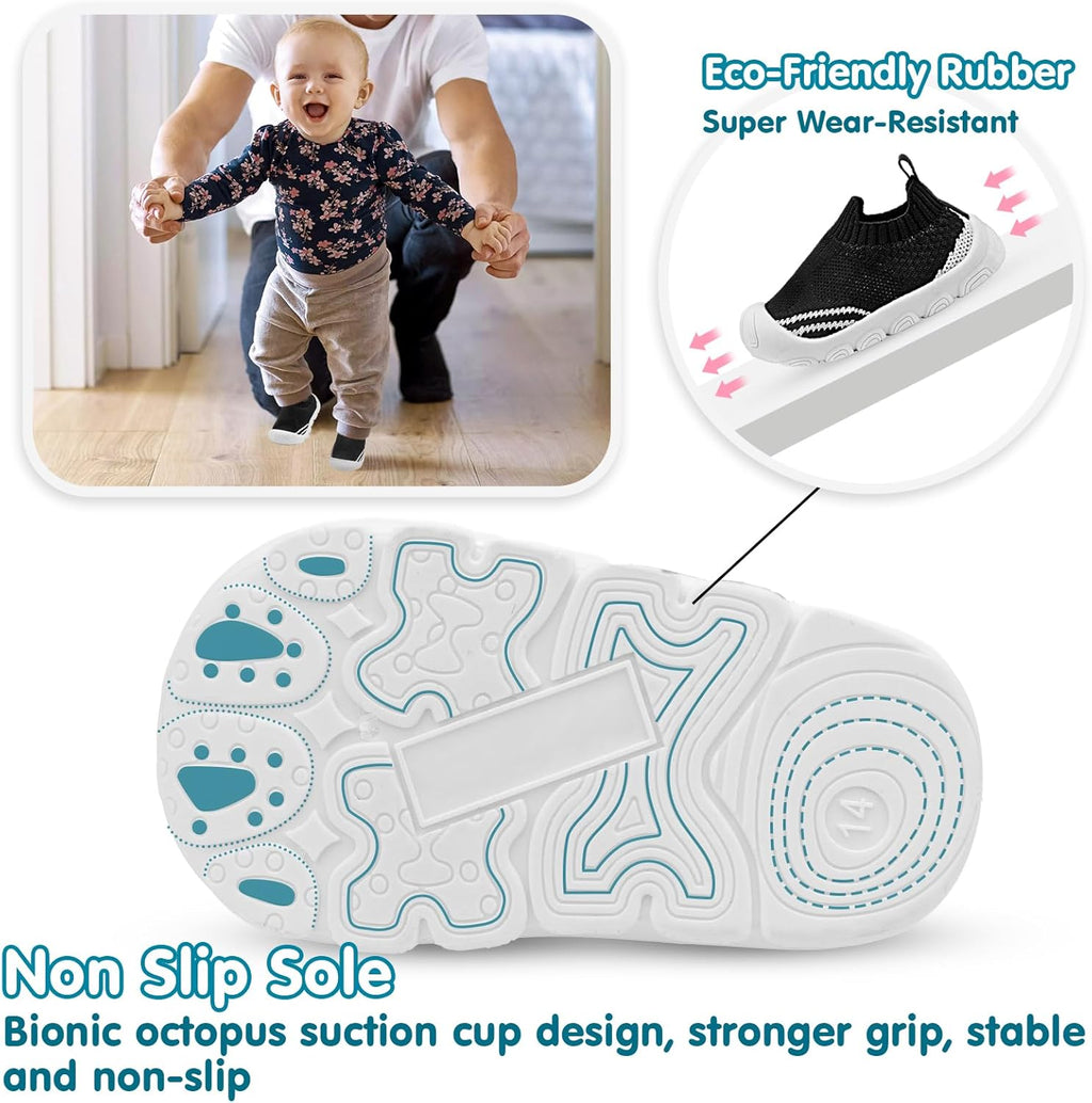Charrost Toddler Baby Girl Boy First Walking Shoes Checkered Sneakers Sizes 3/4/5/6/7/8T. Soft, Cute,Flexible for First Walkers. Non-Slip, Slip On, Wide Toe Box Indoors Outdoors