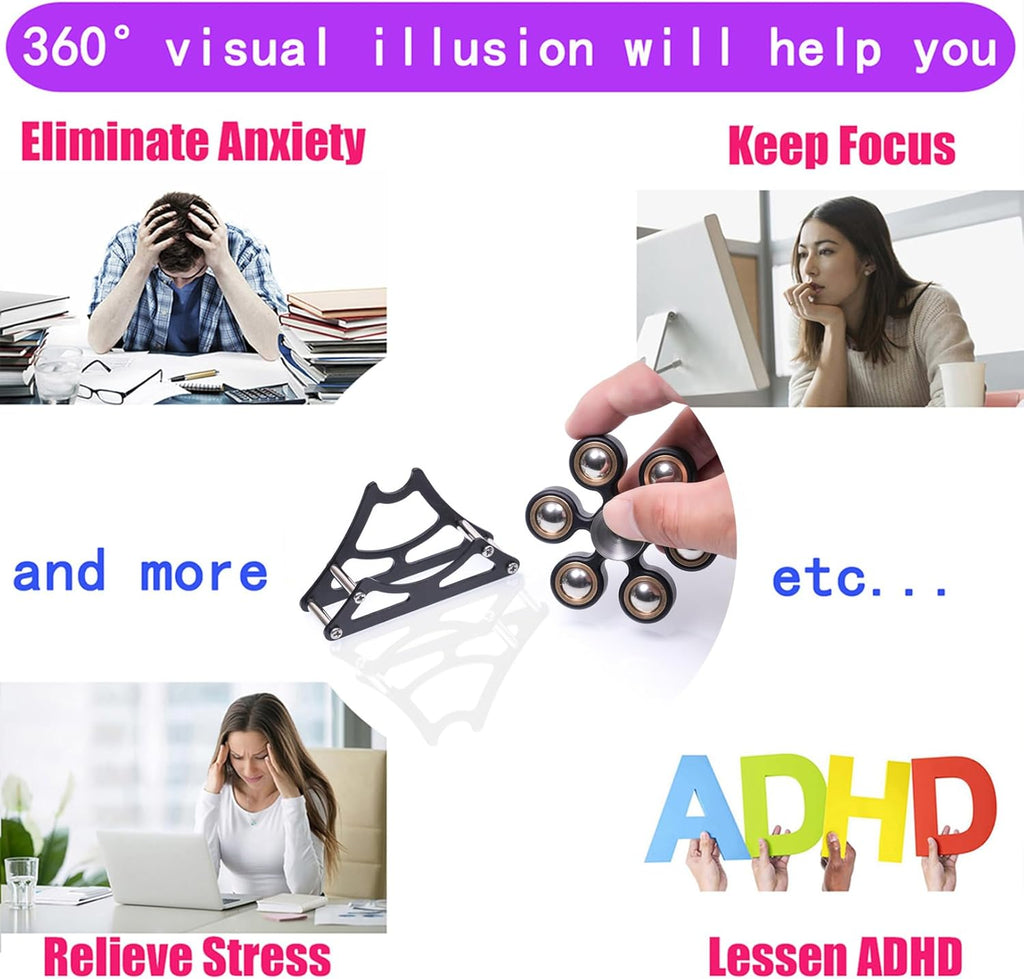 Desk Toys for Fidget Ferris-Wheel Spinner: 4mins Metal Cool-Gadgets Kinetic-EDC-Toy, Cool-Stuff for Kid Children Teen Adult, ADHD Tools Stress Relief Gift for Office Home School Men Woman Christmas