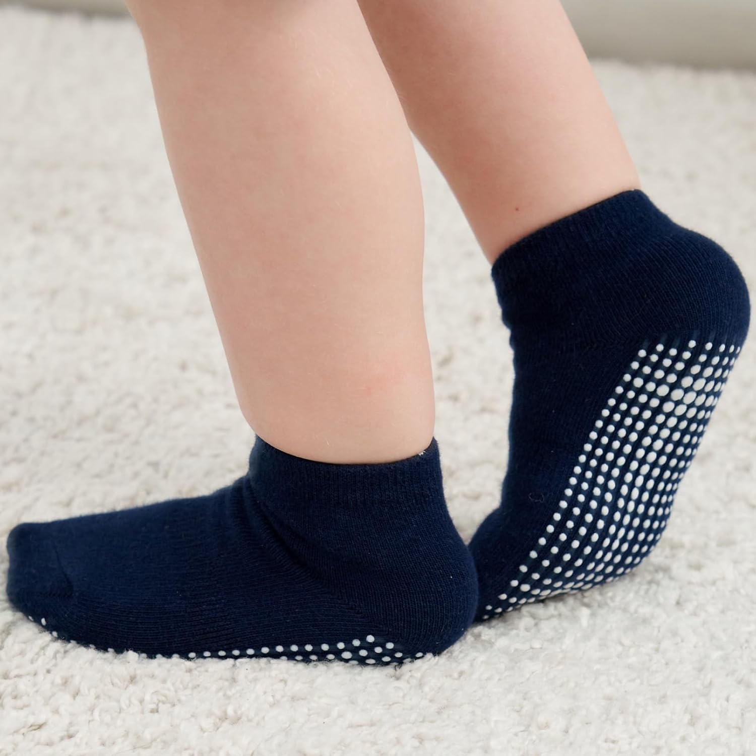 Zaples Baby Non Slip Grip Ankle Socks with Non Skid Soles for Infants Toddlers Kids Boys Girls