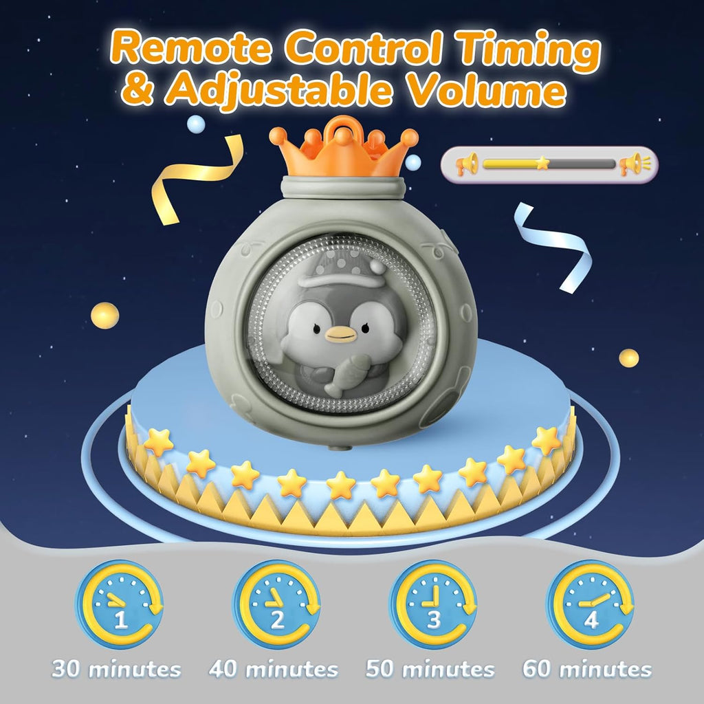 Crib Mobile with Music and Lights, Mobiles for Cribs, Baby Nursery Space Portable Infant Arm Hanger for Girls Boys Babies Bassinets Pack and Play Clip On Attachment, Toys Musical Hanging