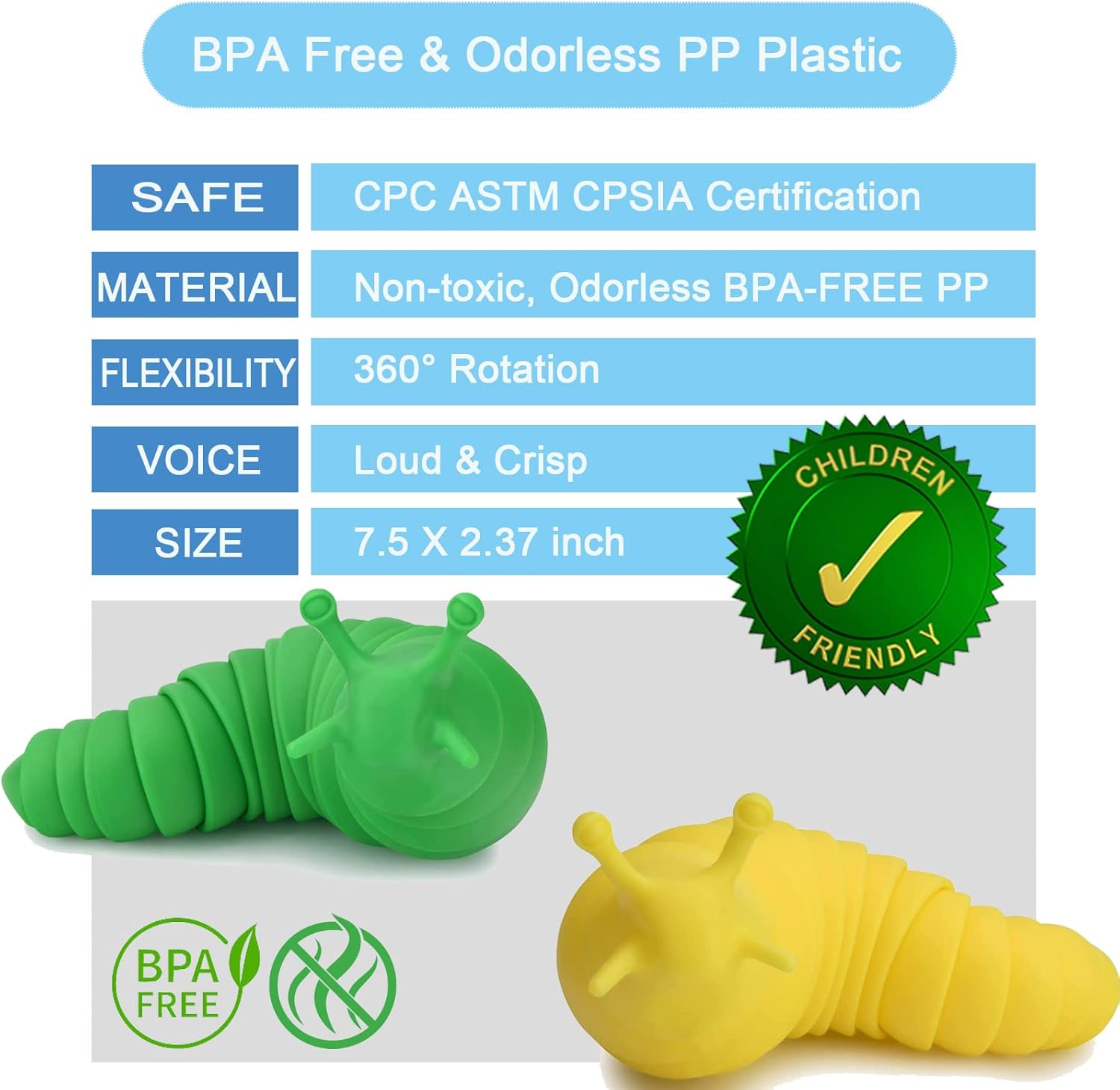 IFiwin Fidget Slug, Sensory Slug Fidget Toys for Autistic Kids & Adults, Autism Sensory Toys, Stress Toys, Toddler Toys, Stress Relief Party Favors Toy Birthday Gifts for Adults & Kids Ages 3+