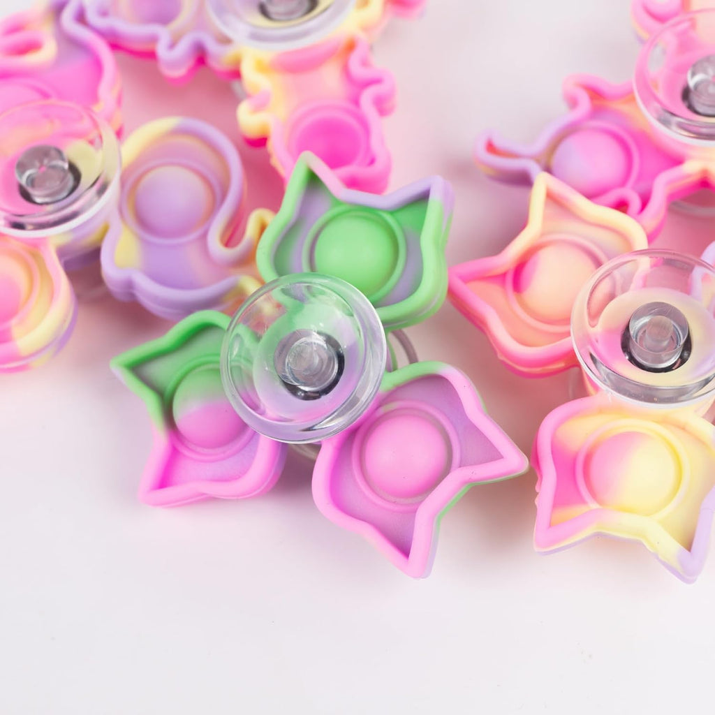 24 Pcs Mini Fidget Spinners Bulk- Pop Bubble Fidget Spinner Toys for Kids Toddlers Adults Birthday Party Favors,Return Gifts,Goodie Bags Stuffers,Party Games,Classroom Rewards Carnival Prizes