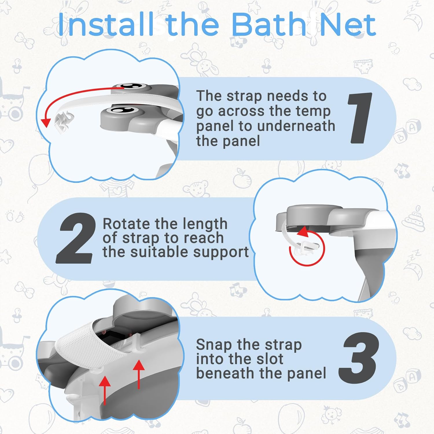 Baby Bathtub, Collapsible Newborn Bathtub for Infant to Toddler 0-24 Months with Soft Cushion and Thermometer,Portable Travel Newborn Tub with No-Slip Feet, Baby Shower Gifts,Grey