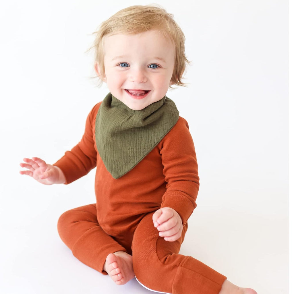 Konssy 8-Pack Muslin Baby Bibs, Absorbent Bandana Drool, 100% Cotton Unisex Baby Bibs for Teething and Drooling