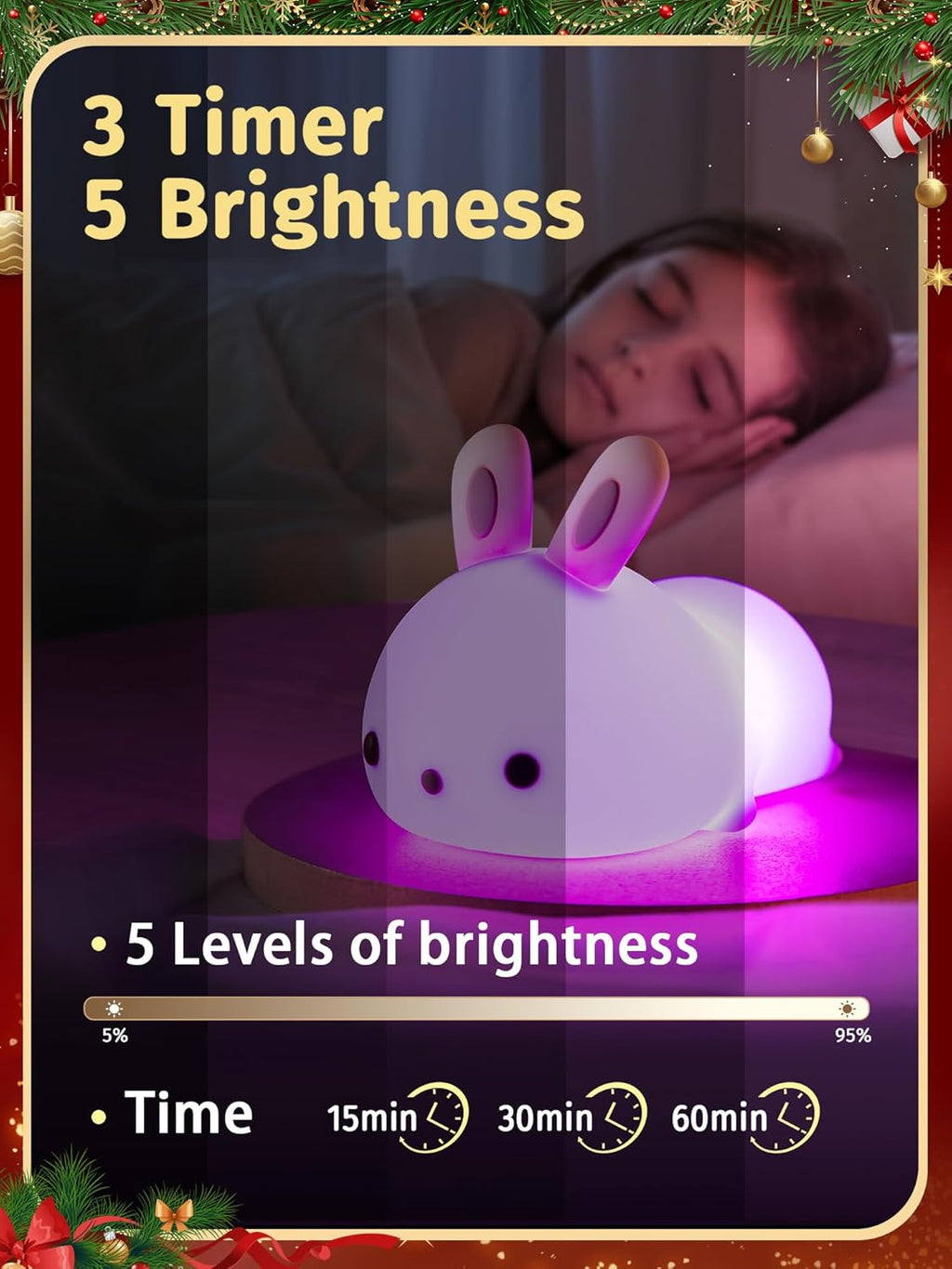 【Gifts Package】 Bunny Night Light for Kids Lamp, 16 Colors & Remote Rechargeable Kids Night Lights for Bedroom, Cute Gifts for Girls Gifts for Women