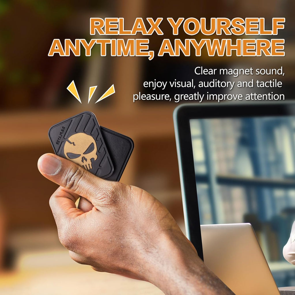 Fidget Toys Adults - Pendants Magnetic Metal EDC Toys for ADHD, Relieve Stress, Tension, Anxiety - Improve Focus - Find Inspiration, Backpack, Purse Hanging Decoration(Black Gold)