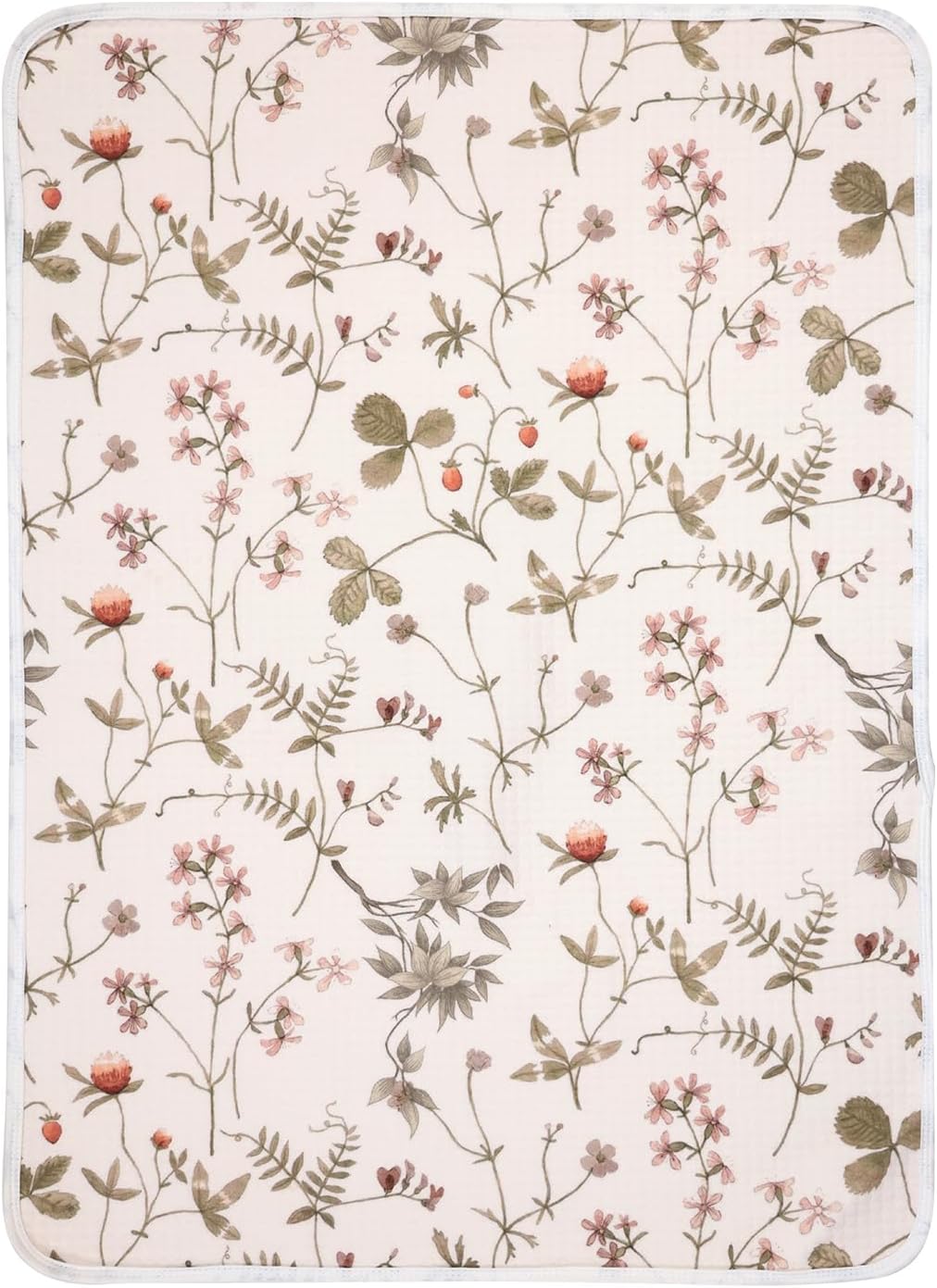 haakaa Waterproof Changing Pad Liners, 100% Cotton, Soft & Breathable (1pc, 19.5" x 27.5" Vintage Garden)