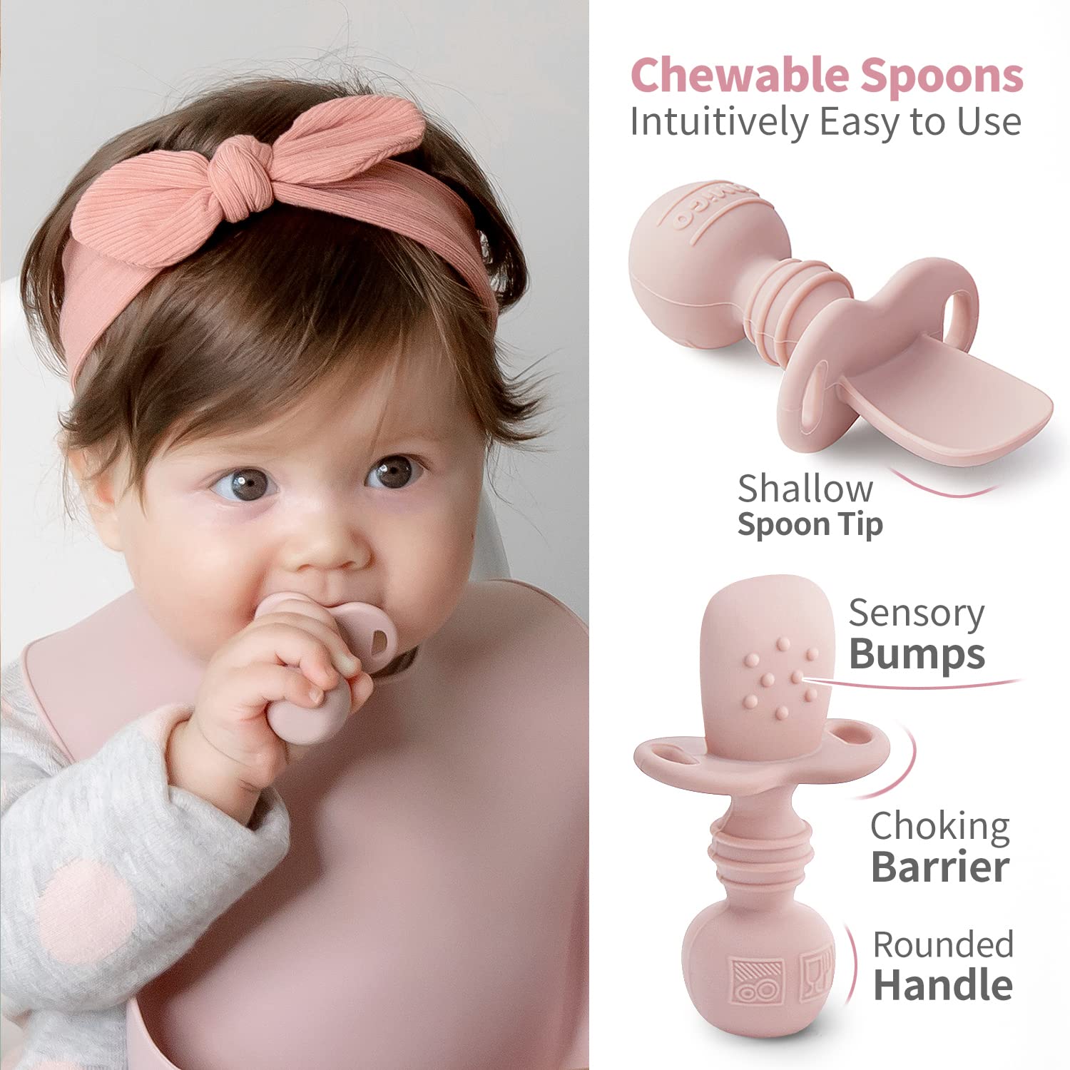 SAMiGO Silicone Baby Feeding Set, Baby Led Weaning Supplies, Suction Bowl Plate Bib Cup Self Feeding Spoons, Solid Food Eating Essentials, First Stage Utensils, 6+ Months