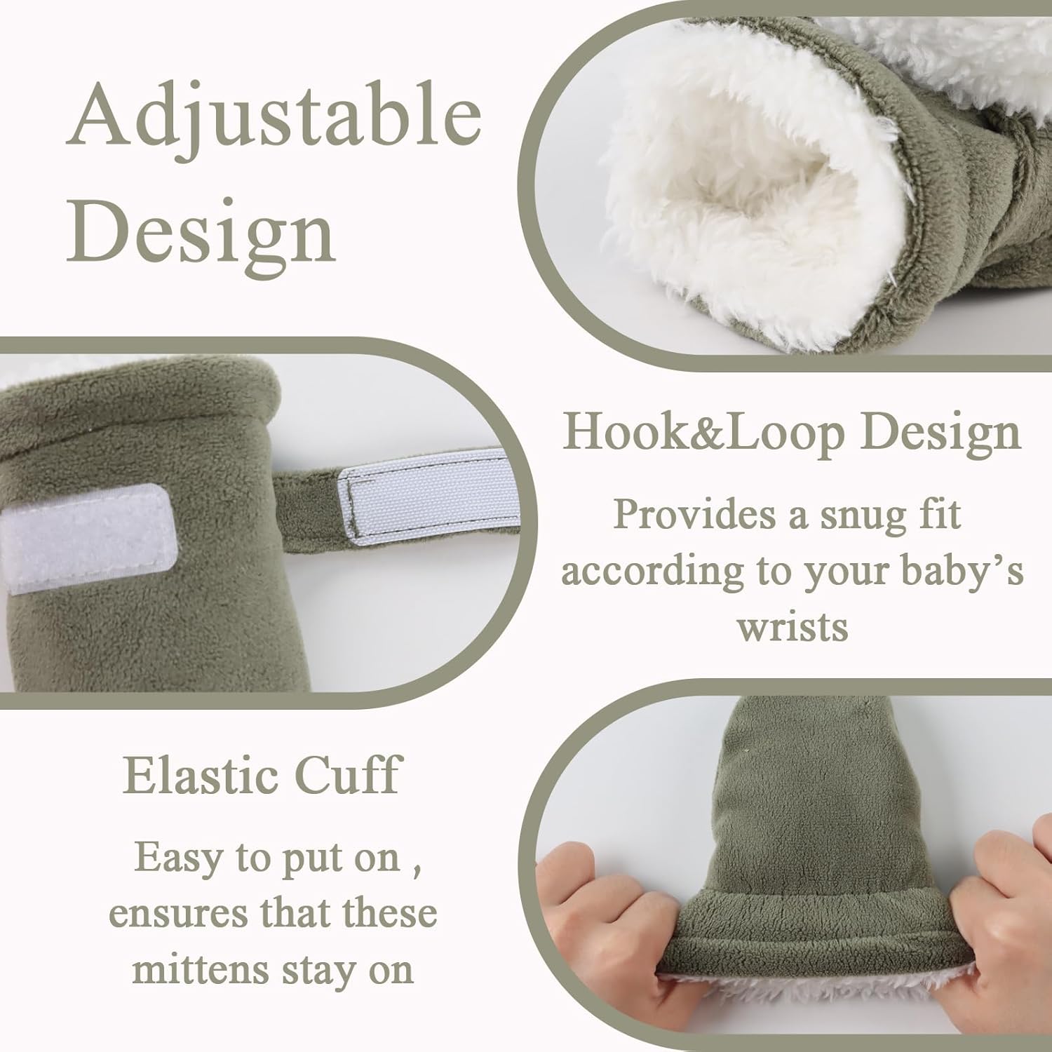 Zsedrut No Scratch Baby Mittens Toddler Infant Fleece Lined Gloves Winter Warm Mitten for Baby Boys Girls