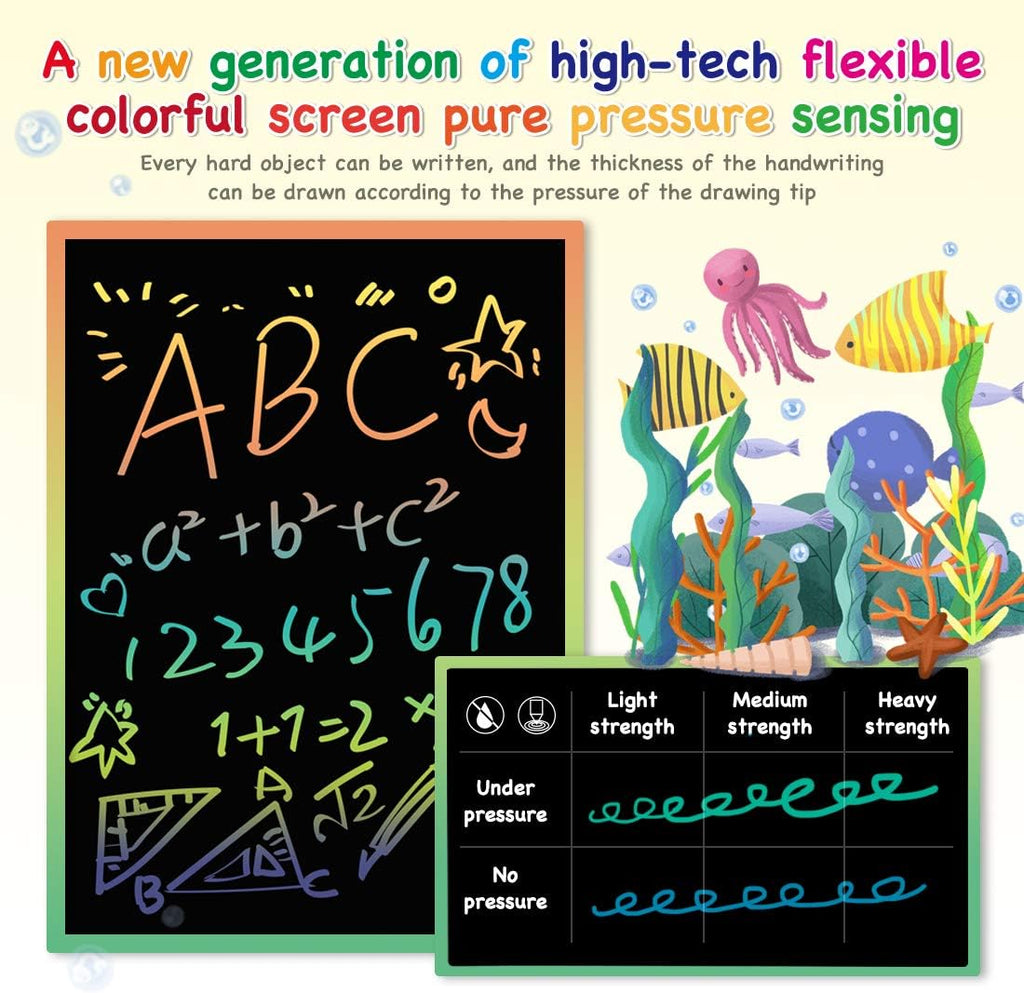 ORSEN LCD Writing Tablet 10 Inch, Colorful Doodle Board Drawing Tablet, Erasable Reusable Writing Pad, Educational for 3-6 Year Old Girls Boys(Yellow)