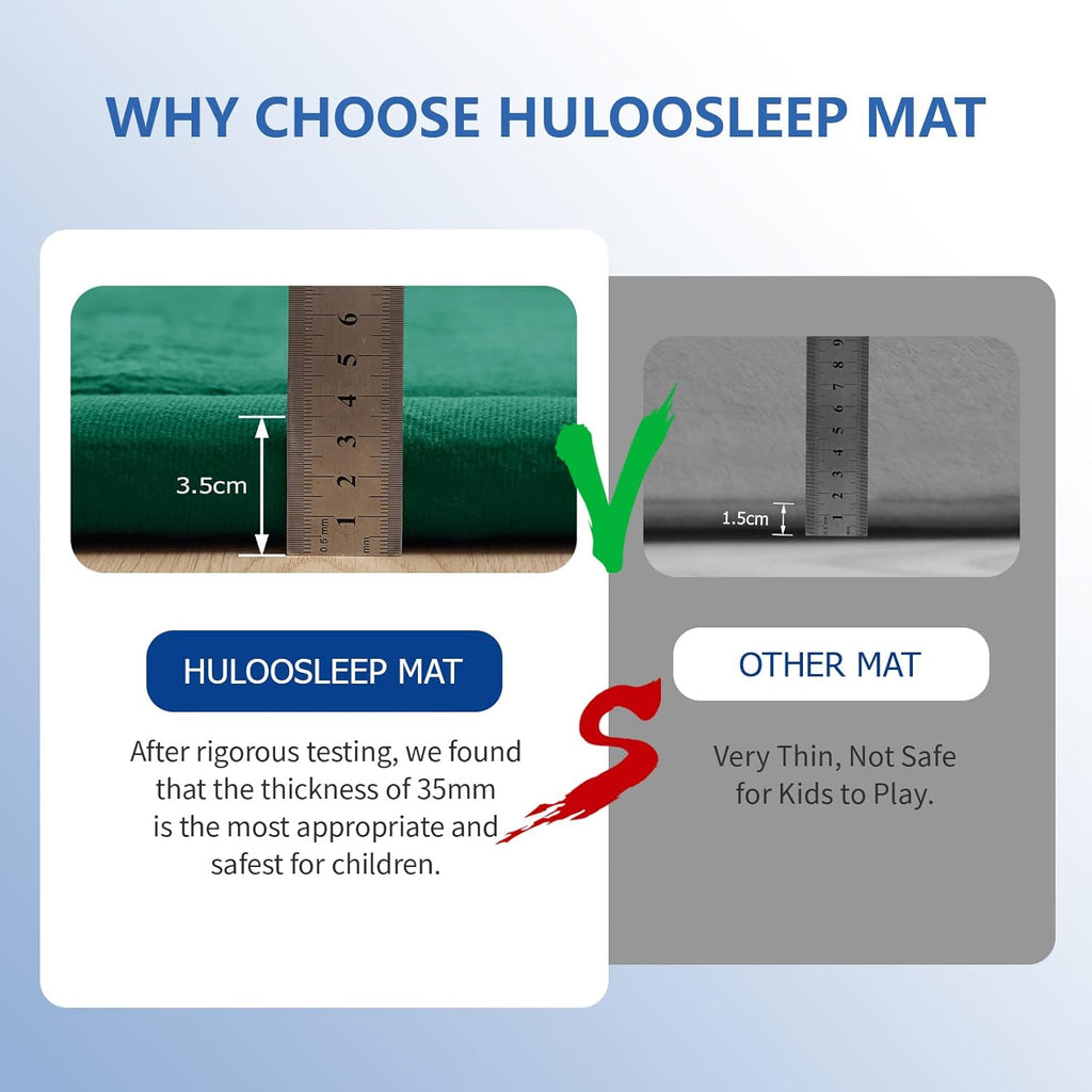 Baby Play Mat for Floor,1.3" Thick Memory foam Tummy Time Mat,Soft Coral Velvet Nursery Rug,Extra Large Non Slip Crawling Mat for Toddlers,Infants,kids,Yoga,Tatami Style for Living Room(Dark Green)