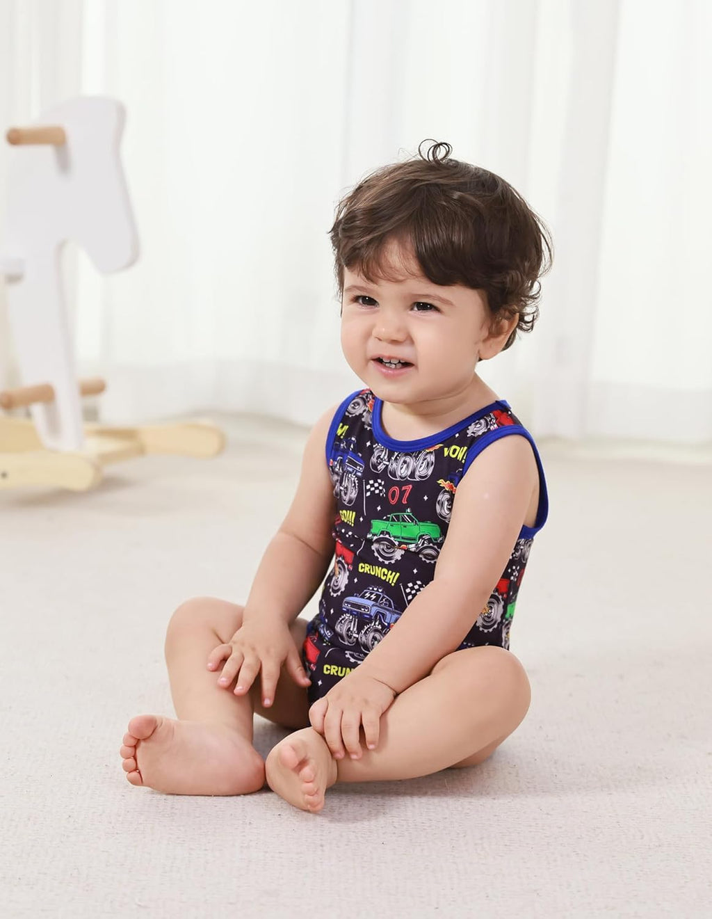 Baby Boy Girl Pajamas Toddler Infant Unisex Sleeveless Sleep Bodysuit Sleepwear Newborn Snap Snug Fit 3-Pack