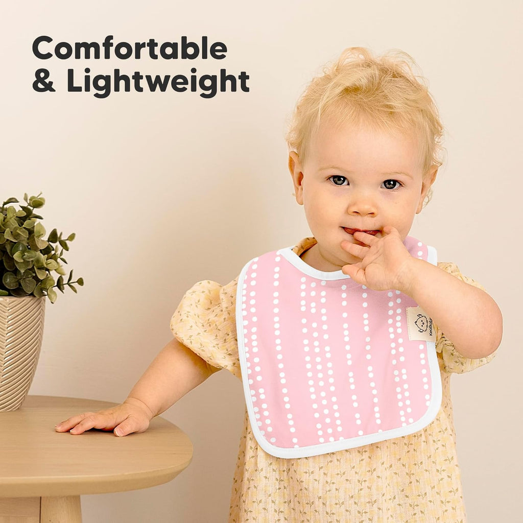 KeaBabies 8-Pack Organic Baby Bibs for Boys, Girls - Super Absorbent Cotton Drool Bibs for Baby Girl & Boy, Teething Toddler, Drooling Newborn, Ultra Soft & Machine Washable (Sweet Charm)