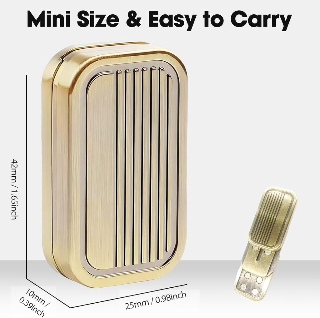 Fidget Slider 3 Layer EDC Gadgets Toy, Metal Magnetic Haptic Fidget Toys for Adults Anxiety/ADHD/Stress Relief, Gift for Boyfriend, Husband and Father (Golden)