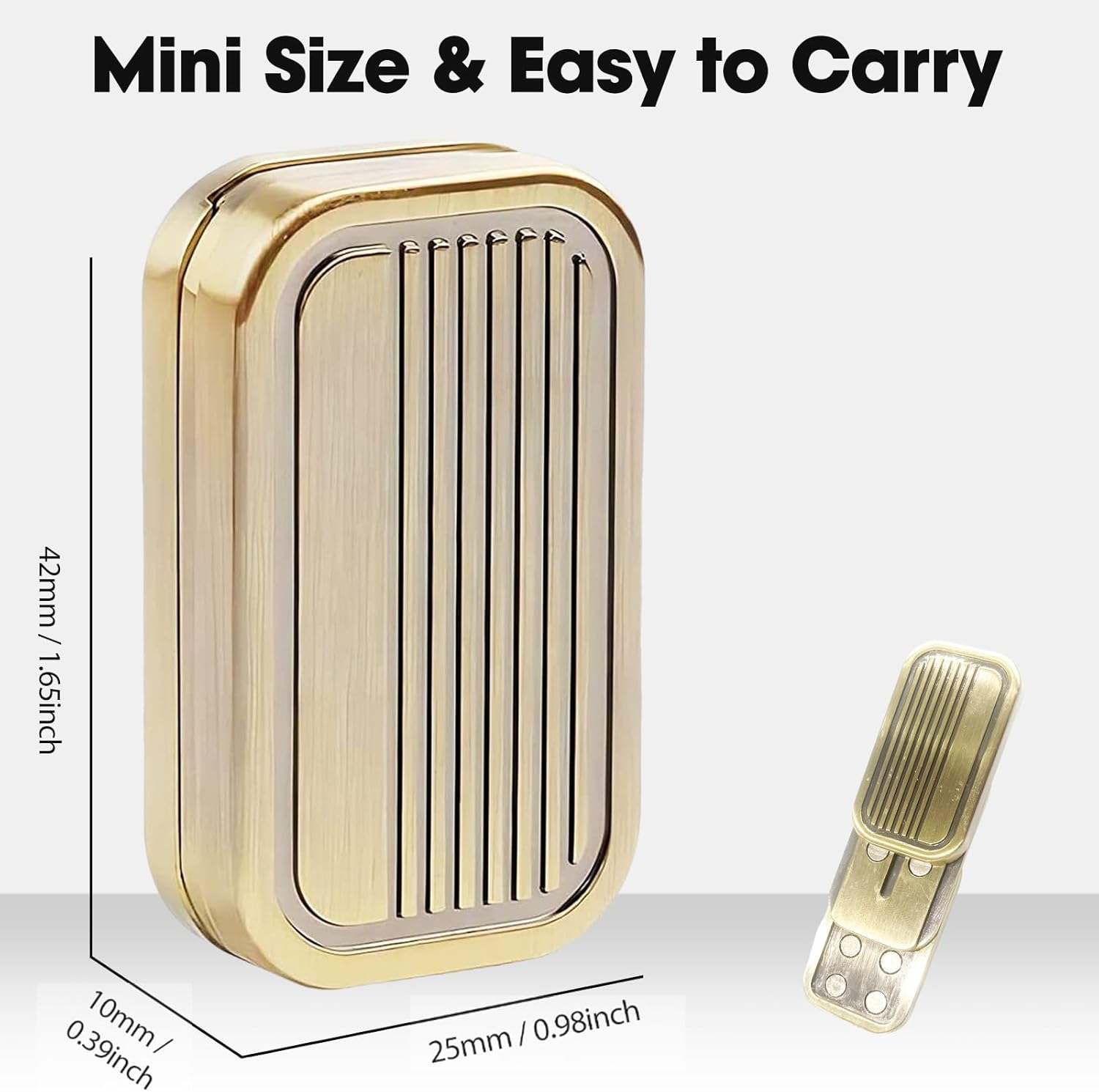 Fidget Slider 3 Layer EDC Gadgets Toy, Metal Magnetic Haptic Fidget Toys for Adults Anxiety/ADHD/Stress Relief, Gift for Boyfriend, Husband and Father (Golden)