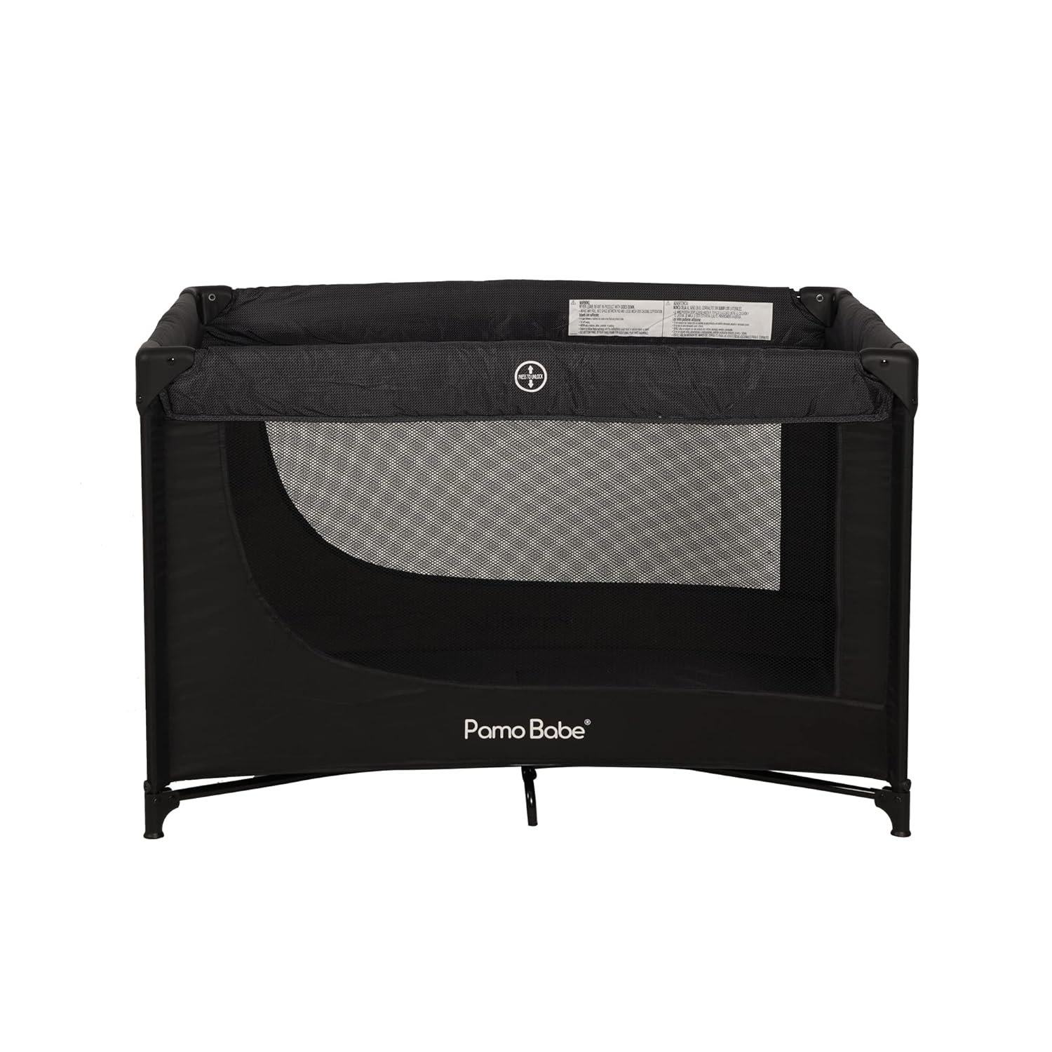 Pamo Babe Portable Crib Baby Playpen with Mattress and Carry Bag (Black)