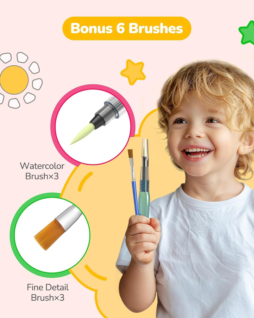 TECJOE 3 Pack Paint With Water Coloring Books for Toddlers, Watercolor Paint Set with 6 Brushes, Painting Activity for Kids Ages 4-8, Christmas Gift arts & Crafts Toy, Princess, Dinosaur & Forest