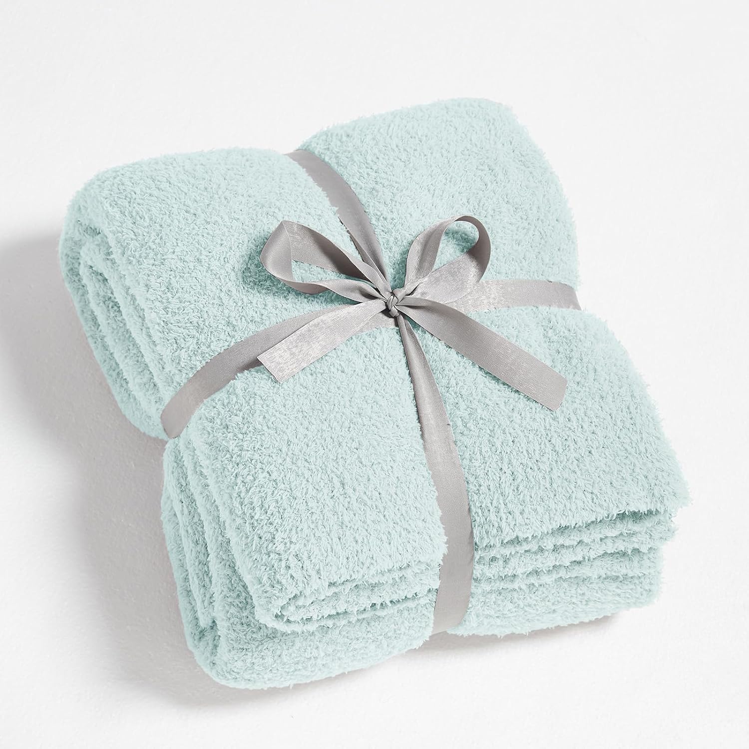 CYMULA Knit Throw Blanket for Couch Sky Blue - Super Soft Lightweight Plush Fuzzy Fluffy Cozy Blankets and Throws for Sofa Bed, 50 x 60 inches