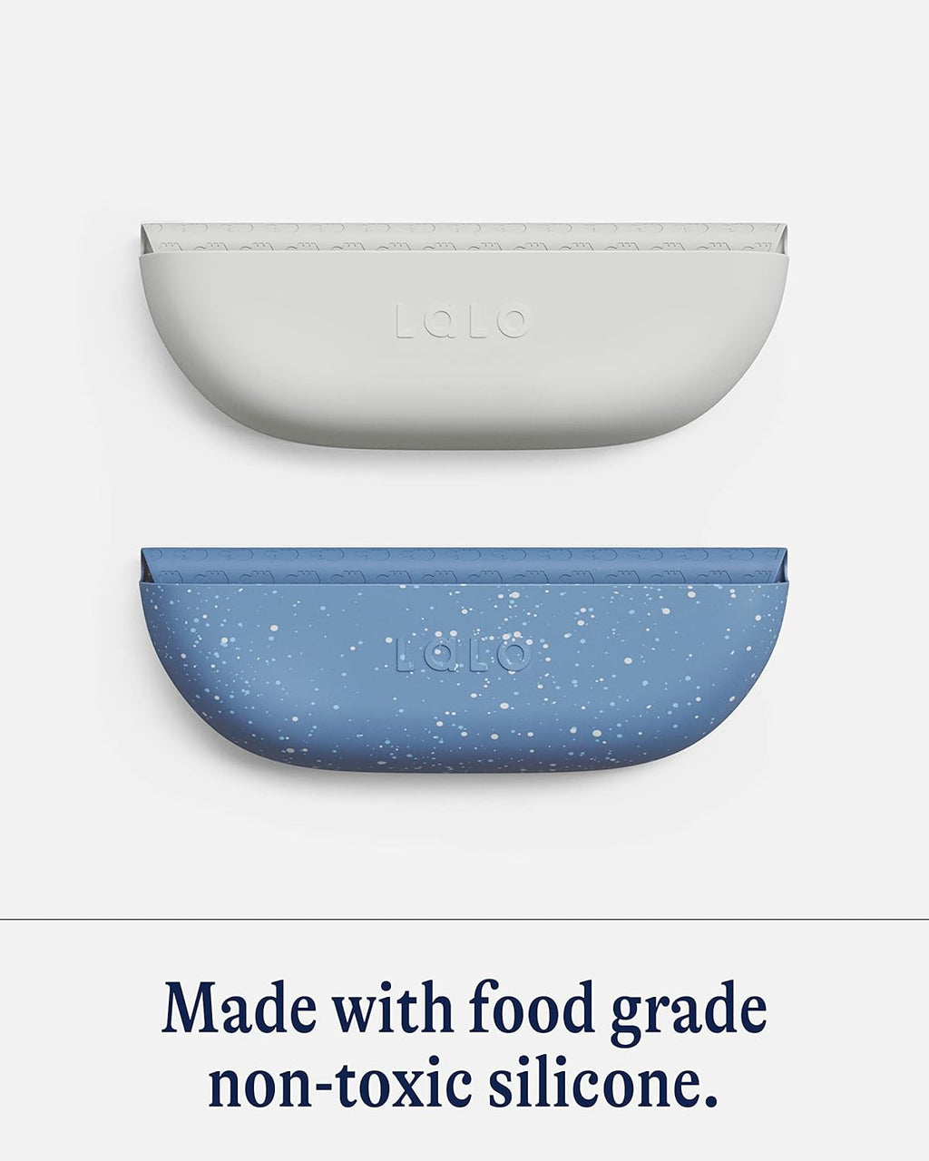 Lalo The Bib - Waterproof, Non-Toxic Silicone Baby Bib with Adjustable Neck Band & Silicone Food Pouch Catcher, Set of 2