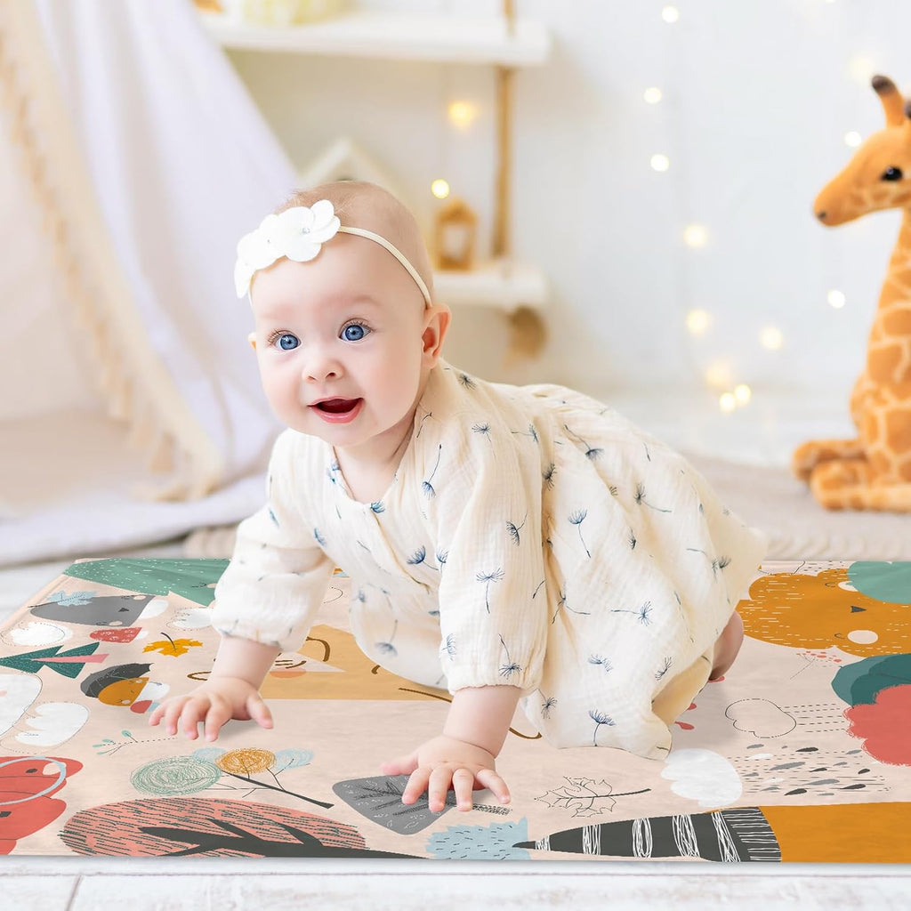 Personalized Cute Animal Baby Blanket, Custom Initial Jungle Swaddle Blanket with Name Customized Super Soft Nursery Fleece Throw Blankets for Newborns Baby Shower Girls Kids Birthday