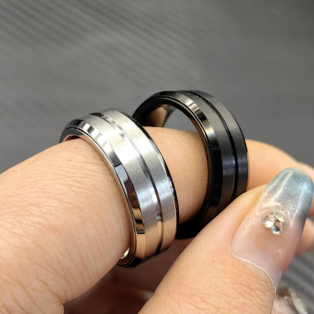 EDC Fidget Slider Fidget Toy Adult Stress Relief Metal Ratchet Ring Jewelry ADHD Recreational Fidget Toy Tactile Coin (Silvery, 9)