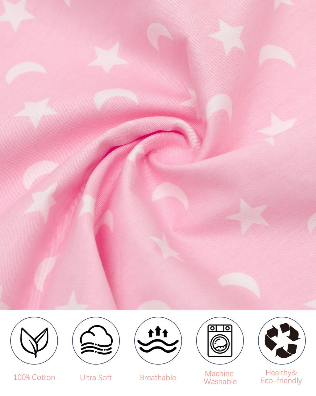 ALVABABY Toddler Pillowcases 2 Pack Organic Cotton Kids Pillow Cover Fit 13"x 18" or 12"x25" Envelope for Girl Boy Sleepy Travel