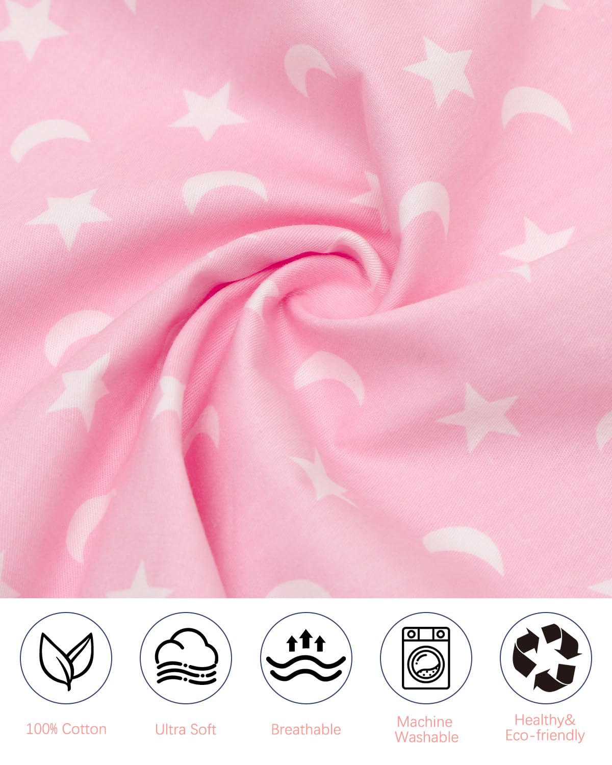 ALVABABY Toddler Pillowcases 2 Pack Organic Cotton Kids Pillow Cover Fit 13"x 18" or 12"x25" Envelope for Girl Boy Sleepy Travel