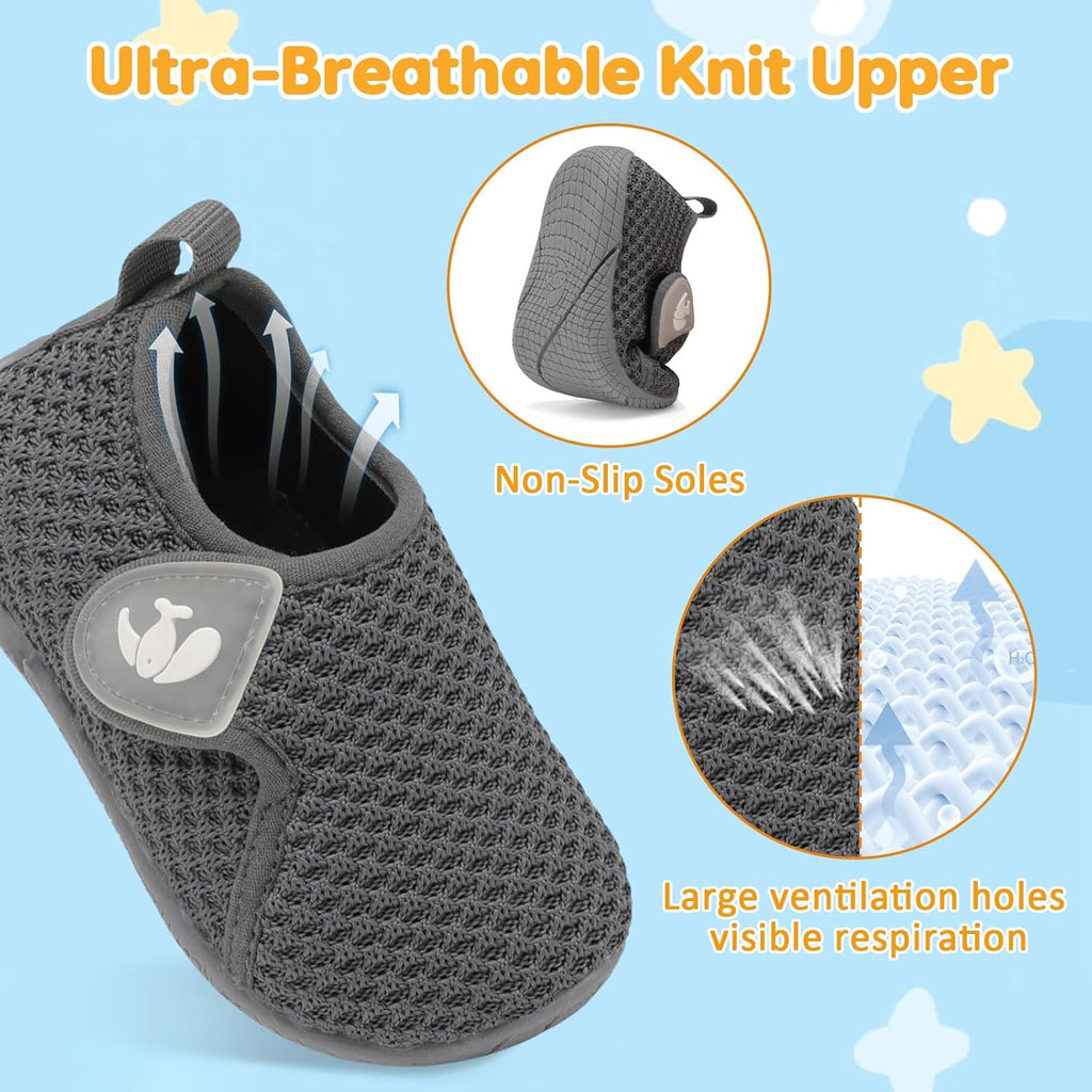 FEETCITY Toddler Walking Shoes Slip On Toddler Shoes Boys Girls Kids Sports Sneakers Casual School Shoes Barefoot Shoes