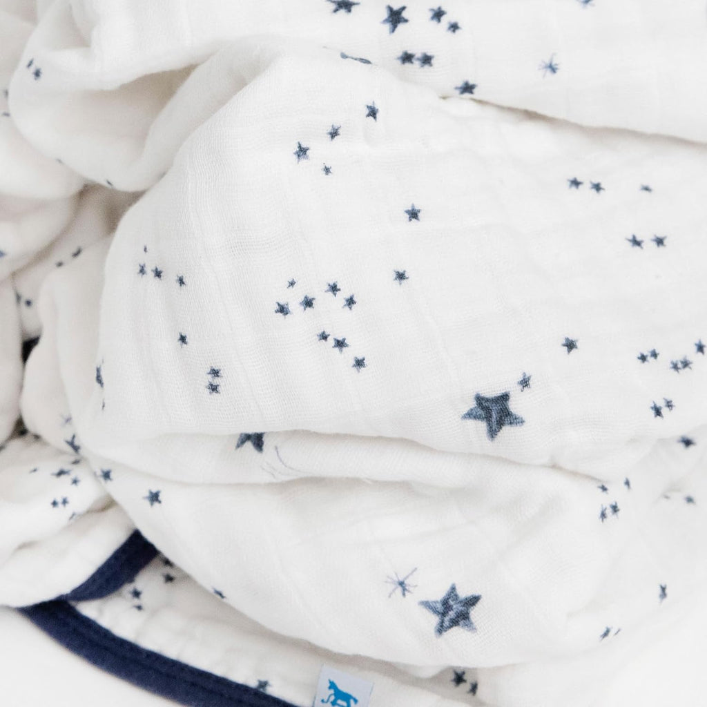 Little Unicorn Original Premium Cotton Quilt | Multi-Layered & Extra-Soft Muslin Fabric |for Babies & Toddlers (Shooting Stars)